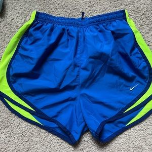 Nike Women’s Tempo Dry Core Running Shorts- Royal Blue/Green